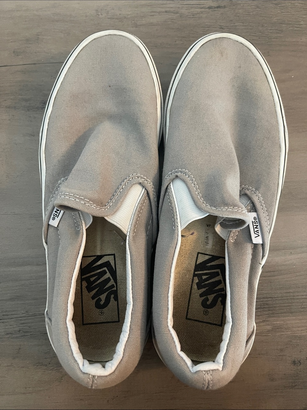 Vans Kids Slip-On Sneakers in Gray Canvas